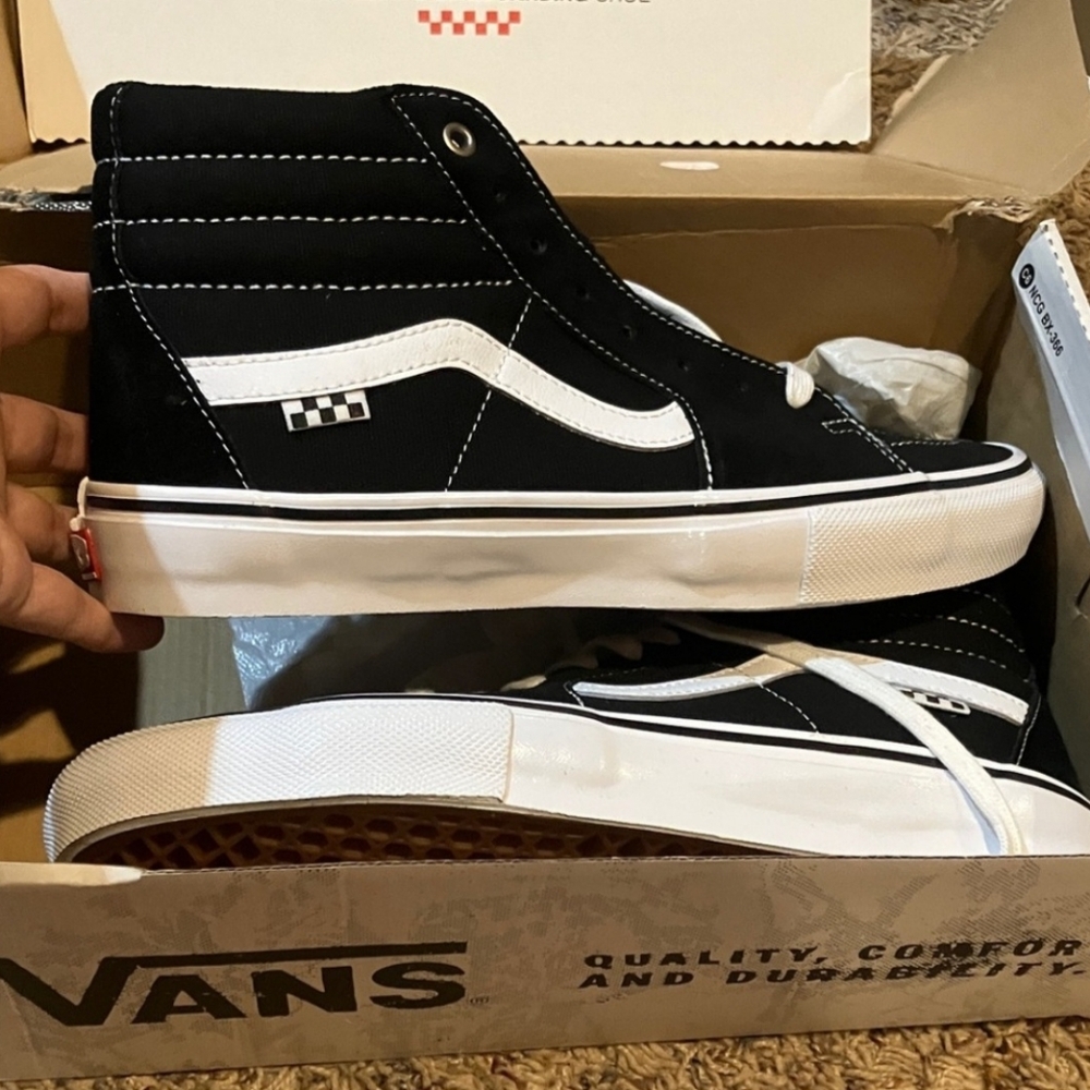 Vans Black and White SK8 High-Top Sneakers